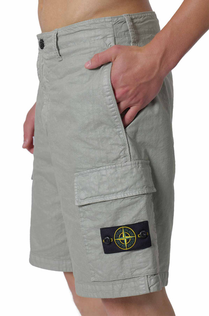 STONE ISLAND L100001 Organic-look Nylon Panama-TC Shorts Sage