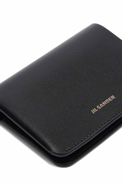 JIL SANDER Leather Card Holder Black - 3