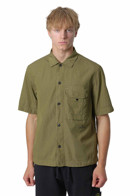 STONE ISLAND 1100026 Cotton Nylon Micro Ripstop Shirt Military Green - Wrong Weather STONE ISLAND 1100026 Cotton Nylon Micro Ripstop Shirt Military Green - Wrong Weather