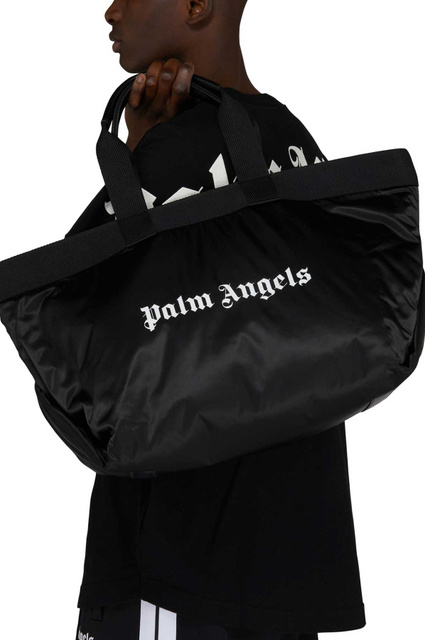 PALM ANGELS Classic Logo Large Tote Bag Black - Wrong Weather