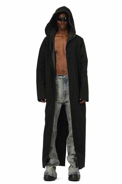 RICK OWENS Porterville Runway Hooded Gimp Robe Black - Wrong Weather