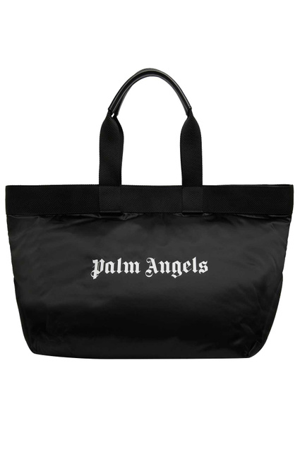PALM ANGELS Classic Logo Large Tote Bag Black - Wrong Weather