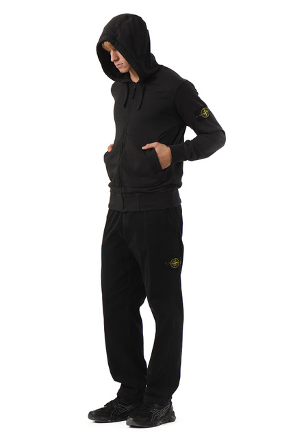 STONE ISLAND 6100061 Hooded Zip-up Sweatshirt Charcoal - Wrong Weather