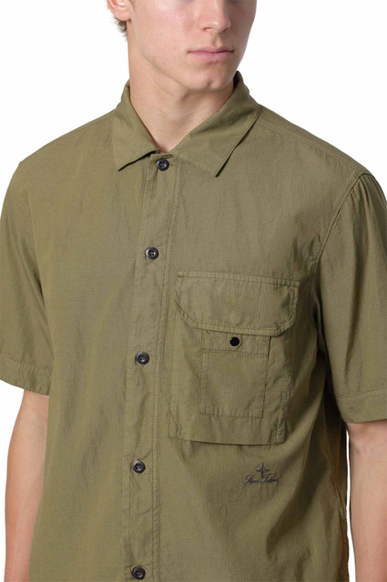 STONE ISLAND 1100026 Cotton Nylon Micro Ripstop Shirt Military