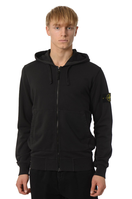 STONE ISLAND 6100061 Hooded Zip-up Sweatshirt Charcoal - Wrong Weather