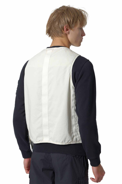 STONE ISLAND G100006 Cotton Nylon Micro Ripstop Vest Ivory - Wrong