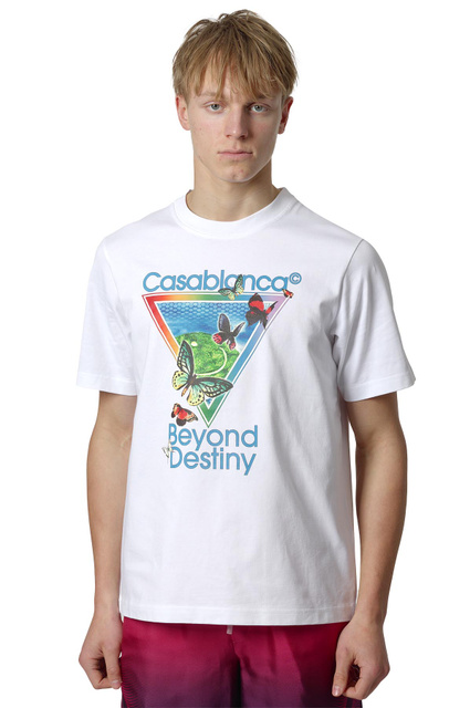 CASABLANCA Tennis Club Icon Beyond Destiny T-shirt White - Wrong