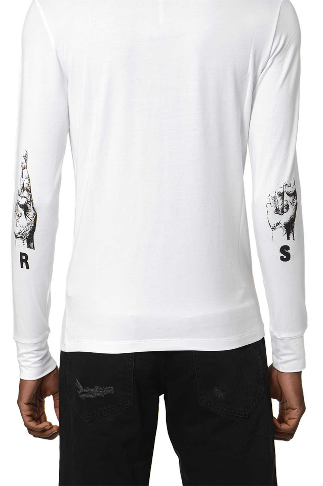 RAF SIMONS RS Hand Sign Turtleneck Top White - Wrong Weather