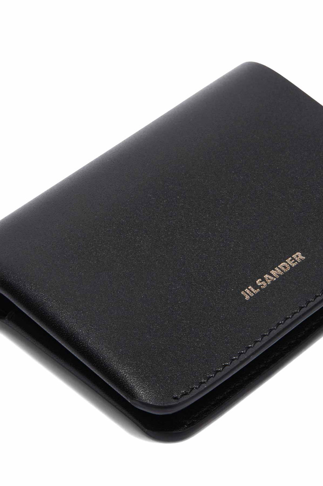 JIL SANDER Leather Card Holder Black - 3