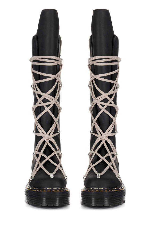 DR. MARTENS X RICK OWENS 1B60 Quad Sole Pentalace Boots - Wrong