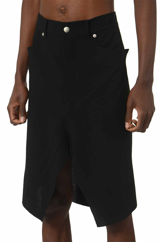 RICK OWENS Hollywood Slivered Skirt Black - Wrong Weather