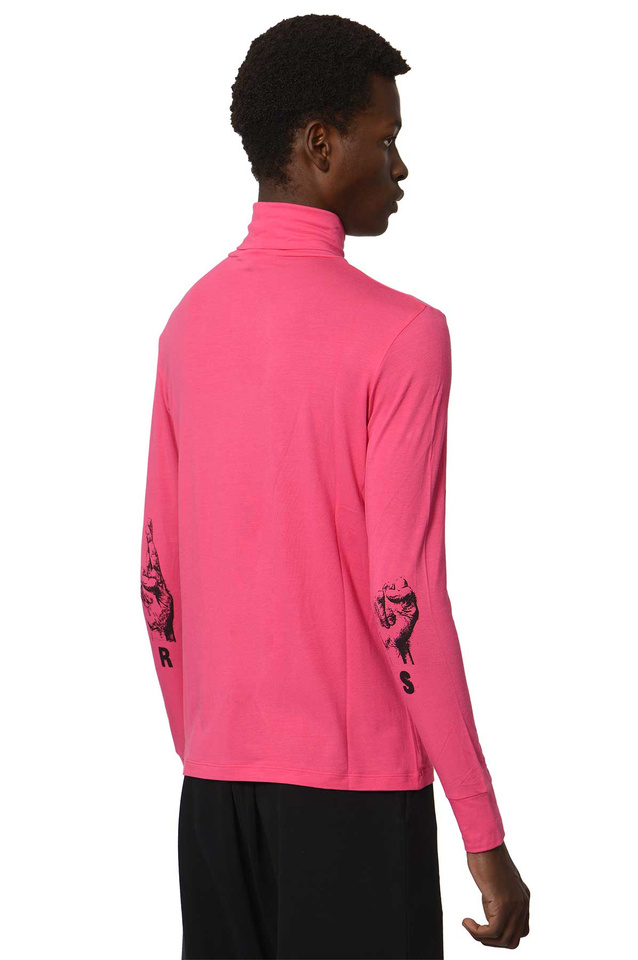 RAF SIMONS RS ハンドサイン タートルネックトップ ピンク - Wrong Weather