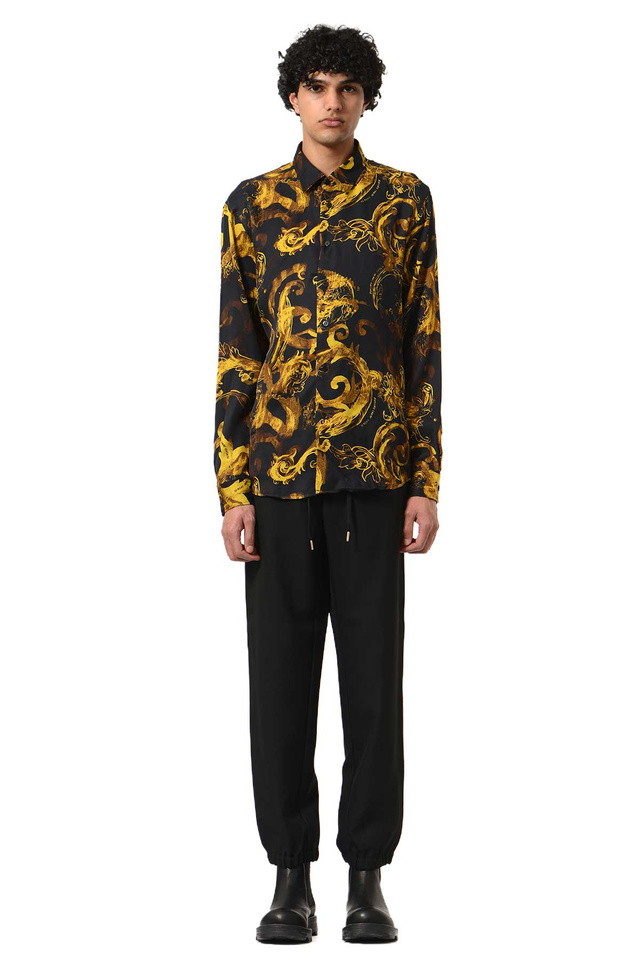 versace jeans couture dress shirt Versace Jeans Couture Patch Shirt Black - Male