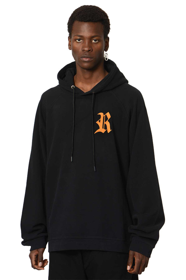 RAF SIMONS Oversized R Hoodie Black - Wrong Weather