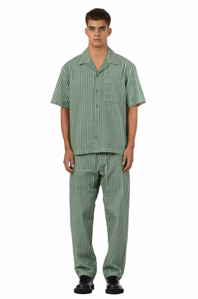 CRAIG GREEN Hand-Frayed SS Sleeve Shirt Green - Wrong Weather