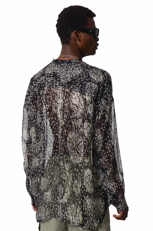 RICK OWENS Hollywood Lido Larry Shirt Black/Pearl - Wrong Weather