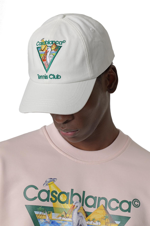 CASABLANCA Pyramid Abduction Tennis Club Cap White - Wrong Weather