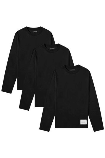 JIL SANDER 3-Pack L/S T-shirts Black