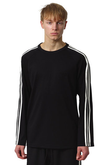 Y-3 Long-sleeved 3-Stripes Wire T-shirt Black