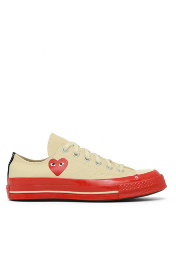 COMME DES GARÇONS PLAY X CONVERSE Red Sole Low Top Sneakers White . Men . 8.5 UK