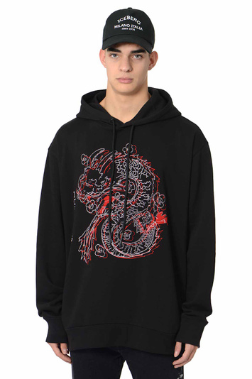 ICEBERG Dragon Hoodie Schwarz