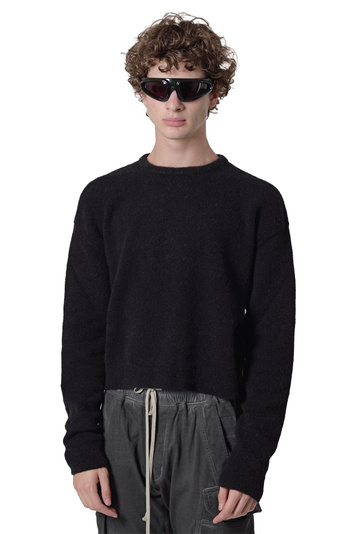 RICK OWENS Tower Cropped Round Neck Black . Men . M