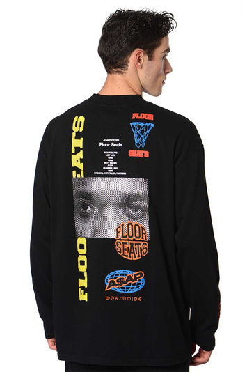 PLATFORMX X ASAP FERG Collage Black LS T-shirt . Men . XL
