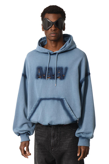 AVAVAV Shoulderless Logo Hoodie Blue . Men . XL