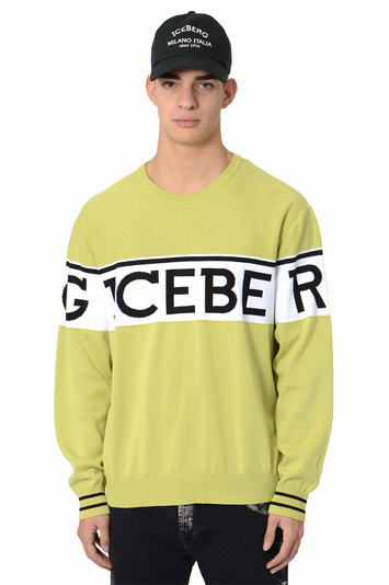 ICEBERG Institucional Logo Knit Sweater Lime . Men . M