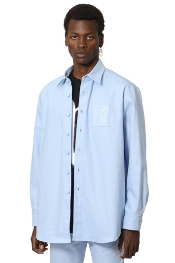 Camisa de ganga RAF SIMONS Straight Fit RS Azul claro