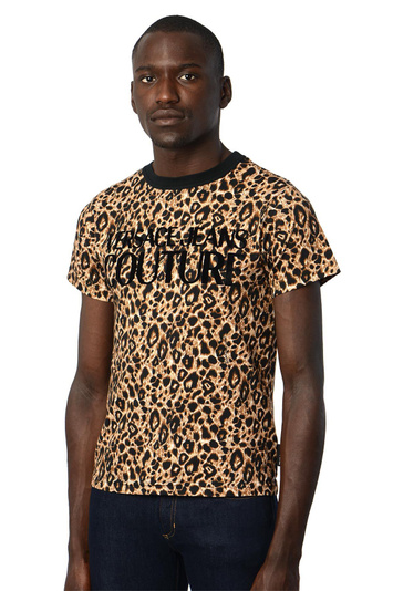VERSACE JEANS COUTURE Logo Leopard Tee . Men . L
