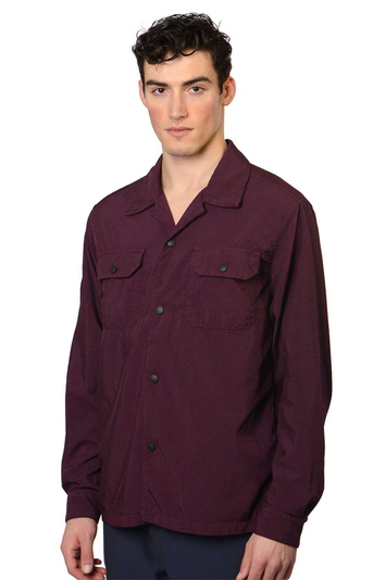 ACNE STUDIOS Piqué Nylon Burgundy Shirt . Men . 50