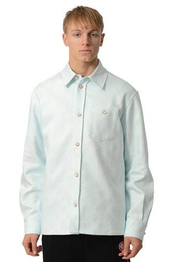 CASABLANCA Monogram Long-sleeve Shirt Pale Blue 