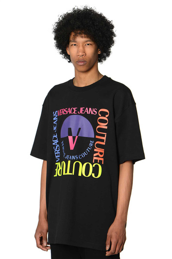 VERSACE JEANS COUTURE Neues quadratisches T-Shirt mit V-Emblem