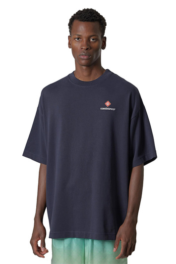 CASABLANCA T-Shirt in Übergröße im Sport-Stil, marineblau