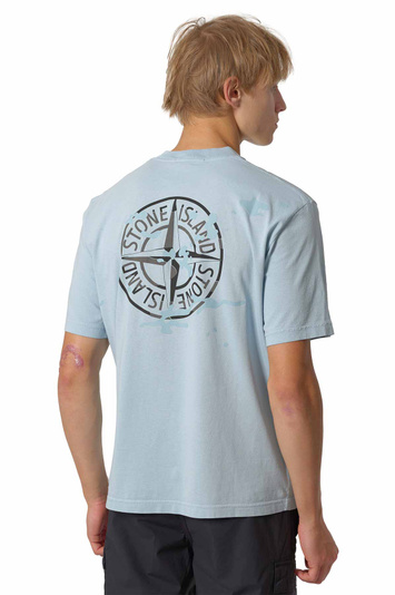 STONE ISLAND 2100001 Organic Cotton Jersey T-shirt Powder Blue . Men . XL