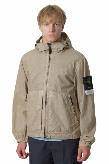 STONE ISLAND 4100053 Organic-look Nylon Panama-TC Desert Sand Jacket . Men . S