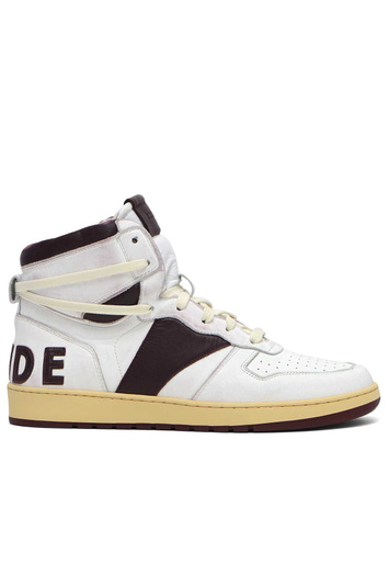 RHUDE Rhecess Hi-Top Sneakers Maroon/White . Men . 7 UK
