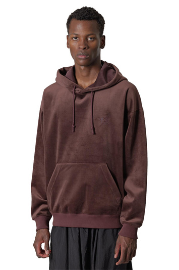 Y-3 Samt-Kapuzenpullover, braun
