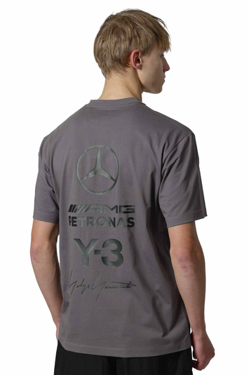 Y-3 x Mercedes AMG Petronas Formula 1 Team Logo Stack T-shirt Granite Grey