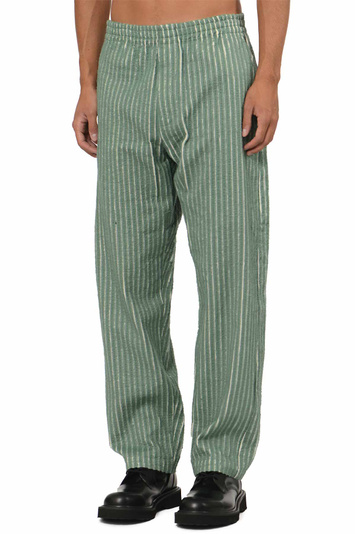 CRAIG GREEN Hand-Frayed Striped Trousers Green . Men . L