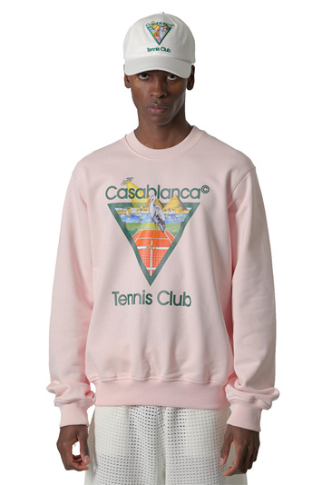 CASABLANCA Tennis Club Icon Pyramid Abduction Sweatshirt Light Pink . Men . L