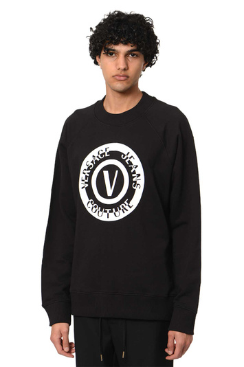 VERSACE JEANS COUTURE V-Emblem Sweatshirt Black . Men . L