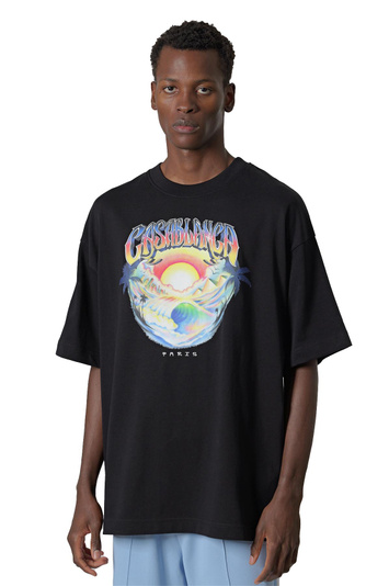 CASABLANCA Airspray Oversized T-shirt Black . Men . M