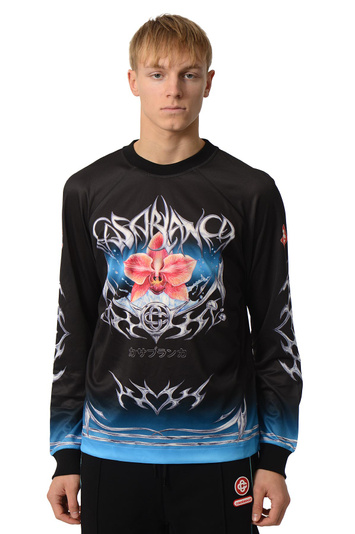 CASABLANCA Blade Long-sleeve Football Jersey Black