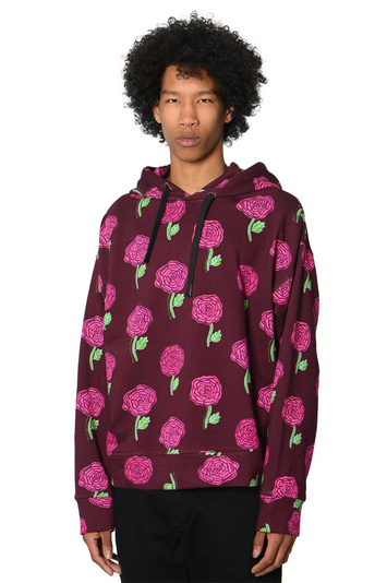 VERSACE JEANS COUTURE Rosen Kapuzenpullover Burgund