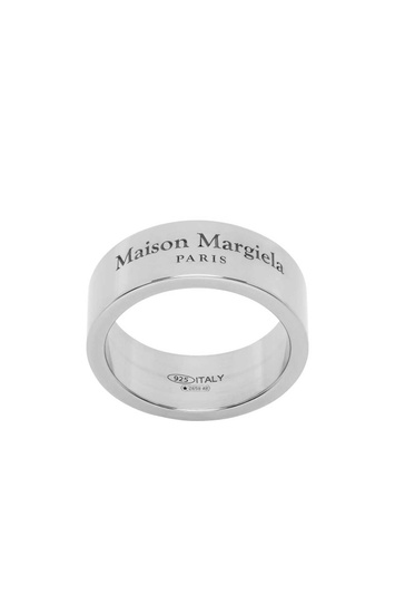 MAISON MARGIELA Logo Ring Silver . Men . 7