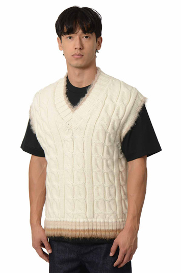 LACOSTE Wool Vest Cream . Men . L