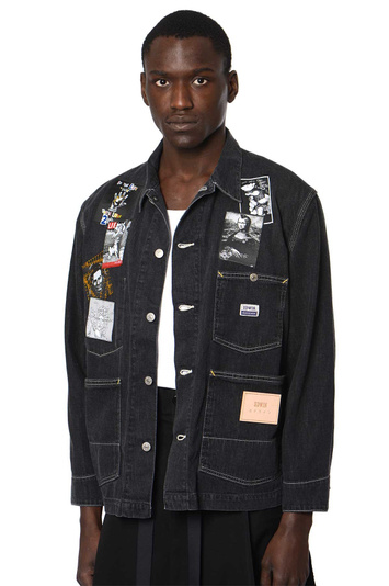 KIDILL X EDWIN Patches Black Denim Shirt-Jacket . Men . L