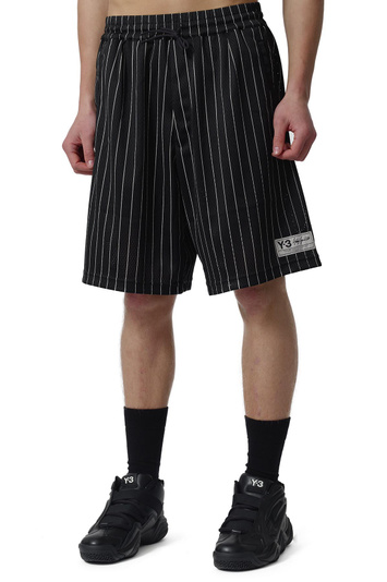 Y-3 Mesh Pinstripe Shorts Black